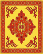 Traditional Red Crimson Floral Medallion Rug