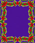 Festive Holly Berry Red Bow Border Rug