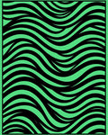 Vibrant Black Green Wavy Lines Rug