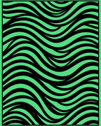 Vibrant Black Green Wavy Lines Rug
