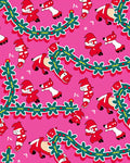 Red Festive Garland Cartoon Characters Rug