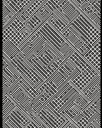 Black White Linear Maze Graphic Rug