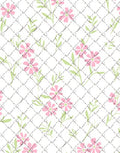Pastel Pink Floral Quilted Lattice Rug