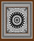 Brown Black Sunburst Floral Medallion Rug