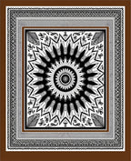 Brown Black Sunburst Floral Medallion Rug