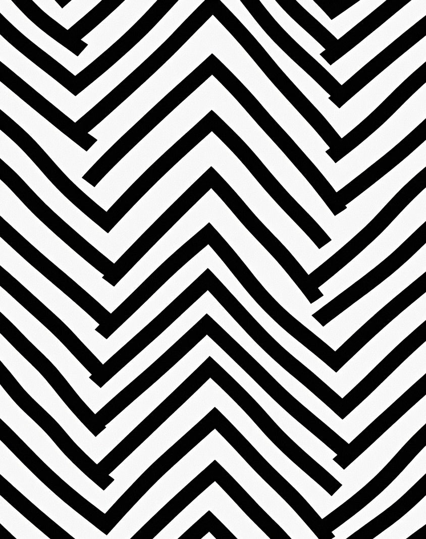 Sharp Black White Chevron Slat Rug