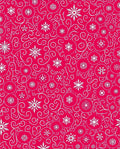 Crimson White Snowflake Swirls Rug