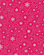 Crimson White Snowflake Swirls Rug