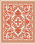 Regal Red Baroque Floral Tile Rug