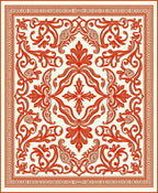 Regal Red Baroque Floral Tile Rug