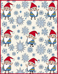 Festive Santa Snowflakes Holiday Repeating Rug