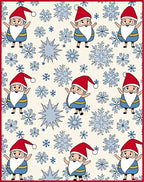 Festive Santa Snowflakes Holiday Repeating Rug