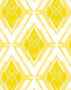 Golden Geometric Diamond Arch Rug
