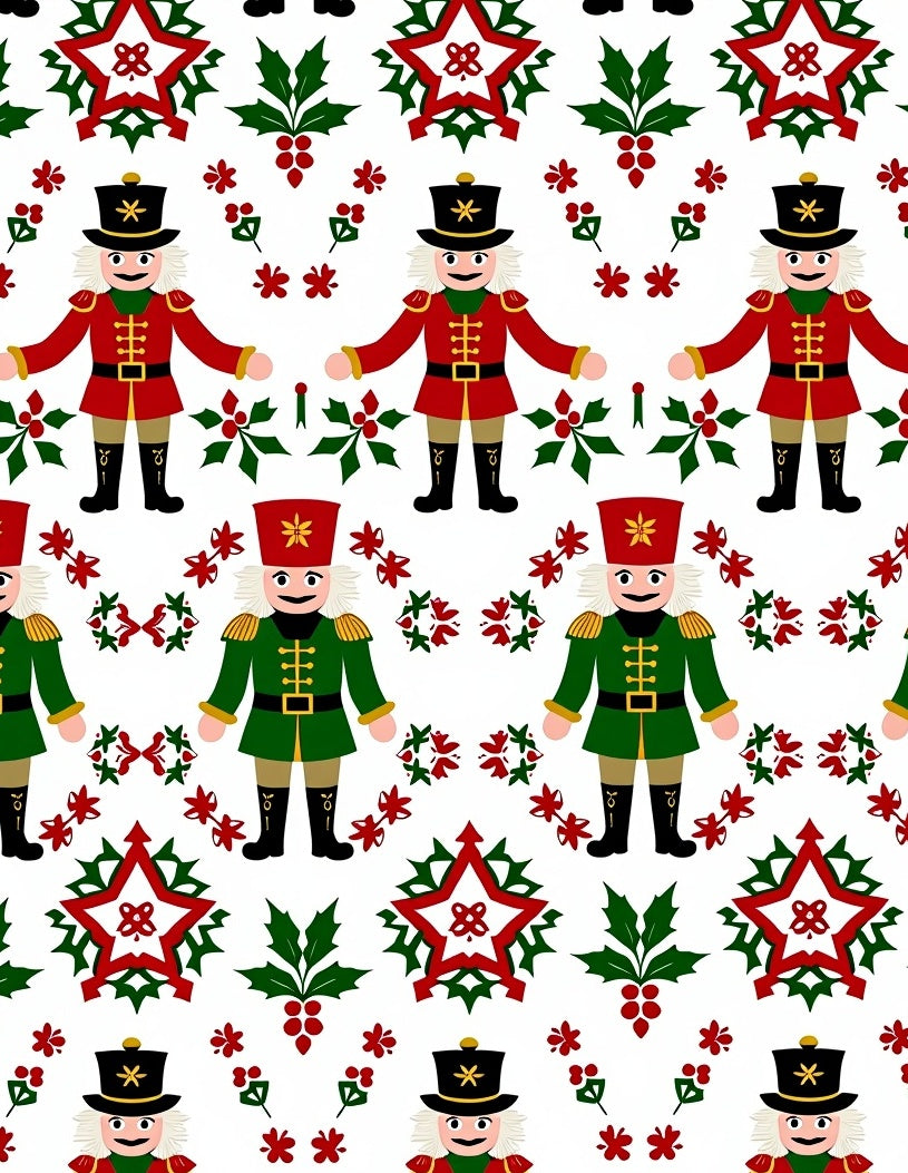 Festive Red Soldier Holly Star Rug
