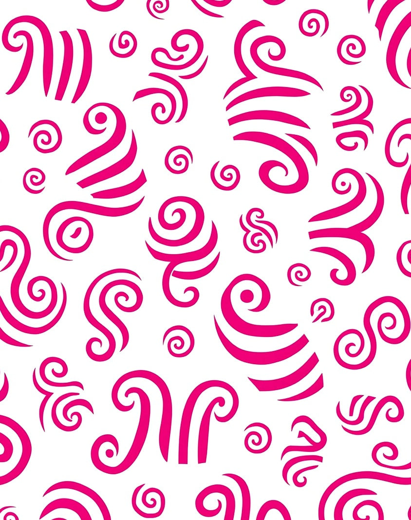 Hot Pink Swirls and Stripes Rug