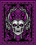 Gothic Pink Skull Tribal Swirl Rug
