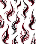 Crimson Black Swirling Flames Rug