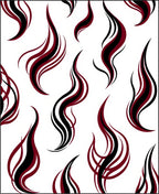 Crimson Black Swirling Flames Rug