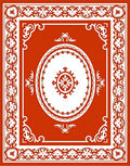 Crimson and White Medallion Border Rug