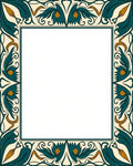 Art Nouveau Teal Floral Vine Rug
