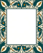 Art Nouveau Teal Floral Vine Rug