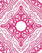 Vibrant Hot Pink Medallion Arabesque Rug