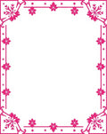 Hot Pink Snowflake Festive Border Rug