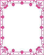 Hot Pink Snowflake Festive Border Rug