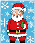 Festive Santa Claus Snowflakes Background Rug