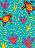 Oceanic Turtle Coral Swirls Rug