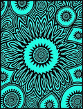 Bold Teal Radial Sunburst Medallion Rug