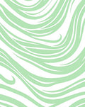 Pastel Green Flowing Wave Rug
