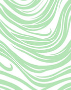 Pastel Green Flowing Wave Rug