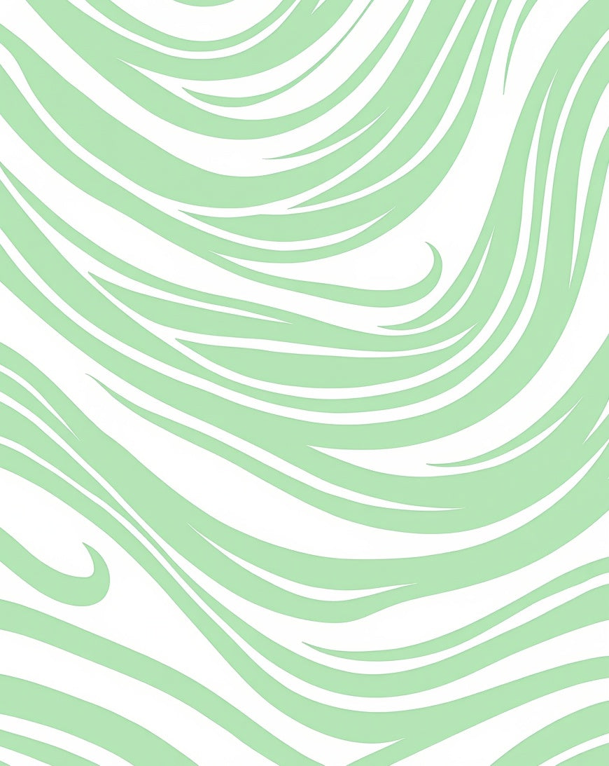 Pastel Green Flowing Wave Rug