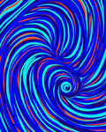 Vibrant Blue Orange Swirl Vortex Rug