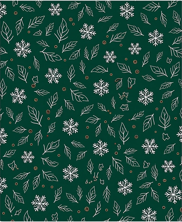 Green Snowflake Leaf Scatter Rug