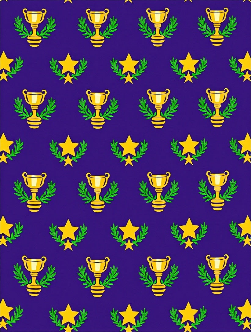 Golden Trophies Star Laurel Wreath Rug