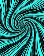 Aqua Black Swirl Hypnotic Rug