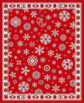 Vibrant Red Snowflake Collection Rug