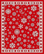 Vibrant Red Snowflake Collection Rug