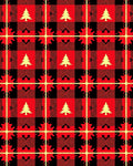 Red Black Buffalo Plaid Evergreen Tree Rug