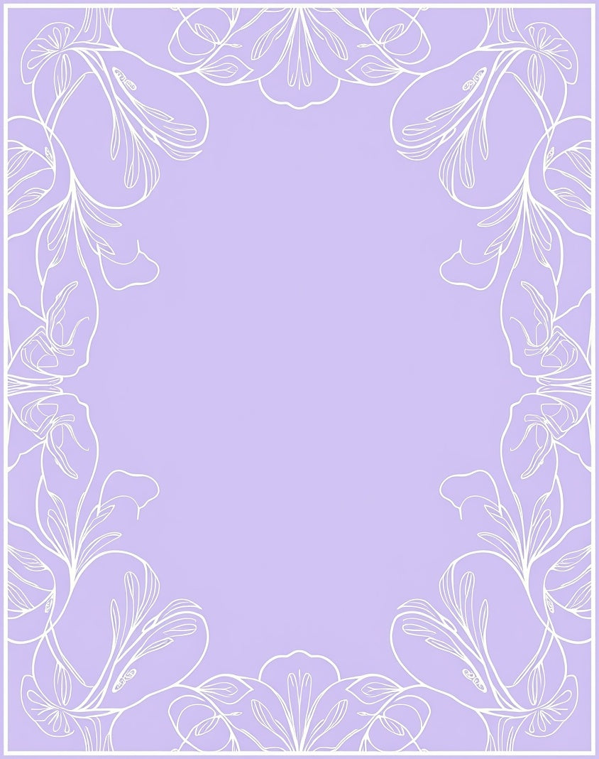 Pastel Purple Floral Scroll Rug