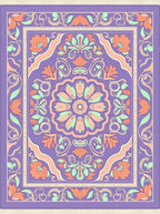 Vintage Purple Floral Art Nouveau Rug