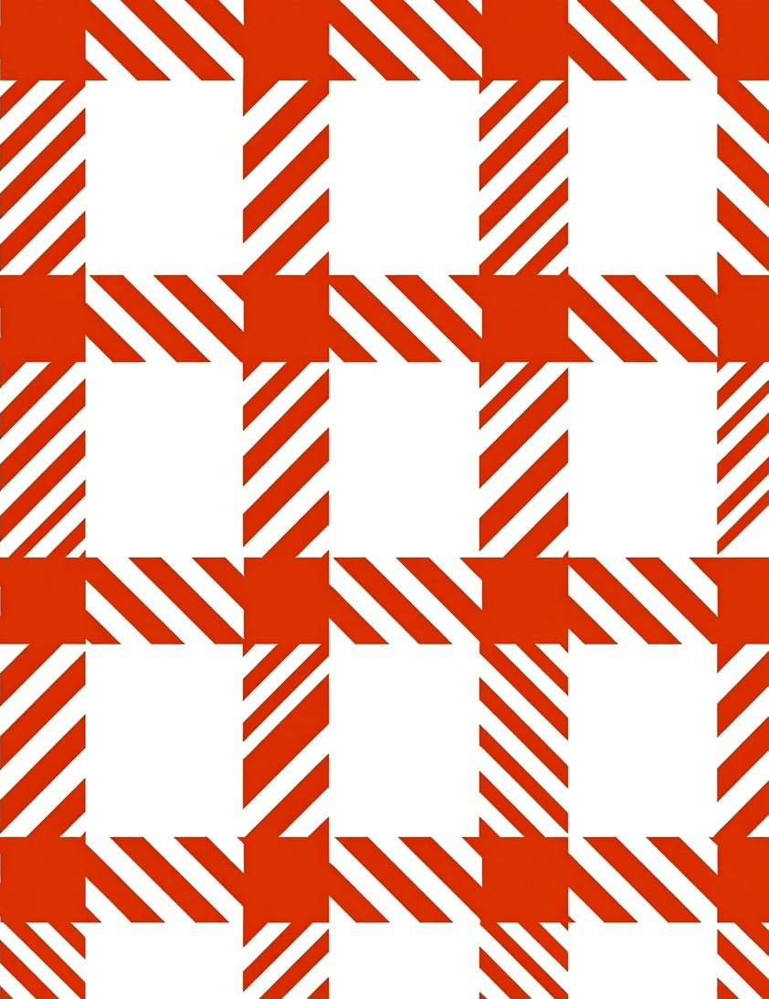 Red White Diagonal Gingham Checkered Rug