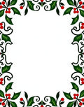 Festive Holly Berry Garland Border Rug