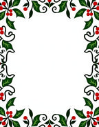 Festive Holly Berry Garland Border Rug