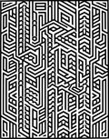 Monochromatic Bold Geometric Maze Rug