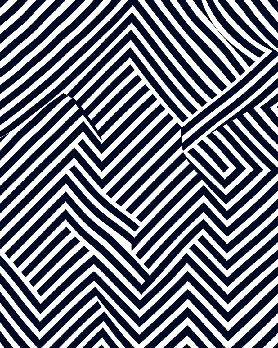 Bold Geometric Blue and White Stripes Rug
