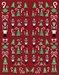 Festive Red Christmas Tree Nutcracker Rug