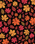 Autumn Leaf Cluster Black Ground Rug